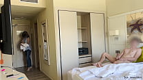 Public Dick Flash. Hotel maid was shocked when she saw me masturbating during room cleaning service but decided to help me cum